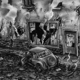 эскиз декорации  к муз.ф. "Старые песни о главном. Постскриптум." реж. О.Гусев