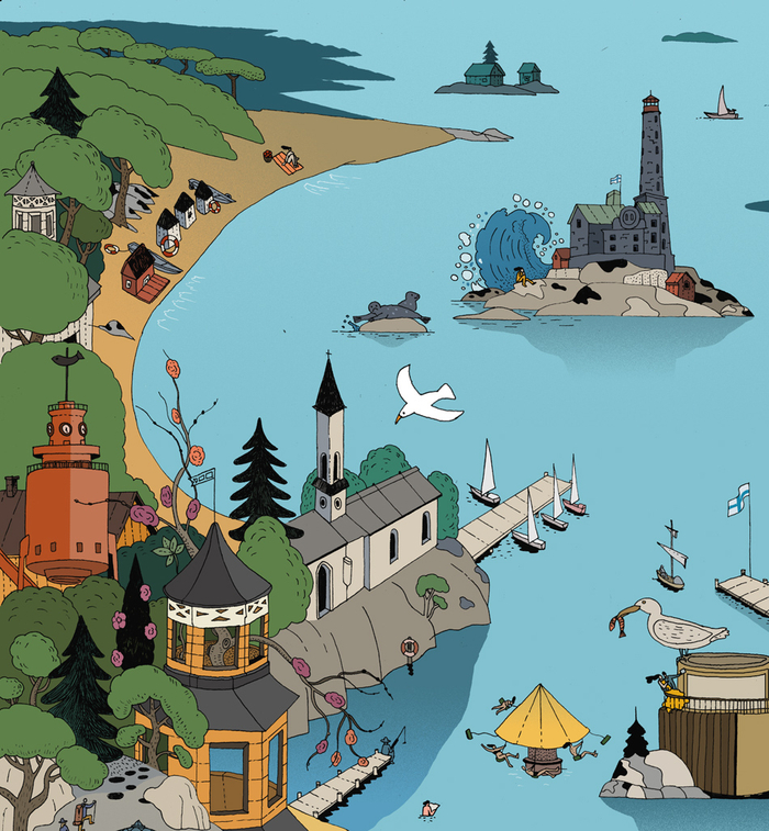 Плакат про город Ханко - детали