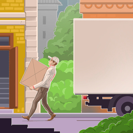 Серия иллюстраций "быстрая почта"