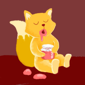 Спящий любитель малинового варенья