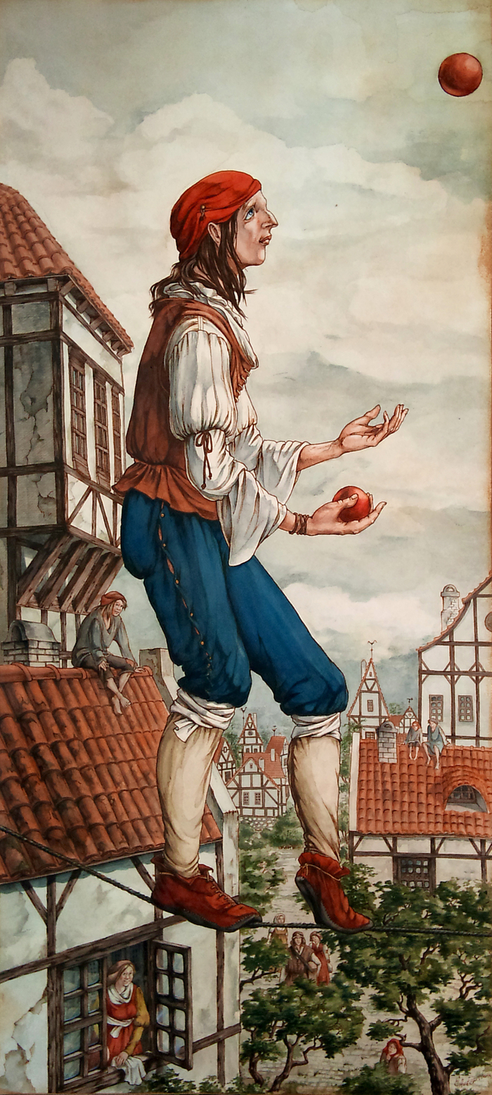 Канатоходцы жонглёры (часть 1) 32x70см