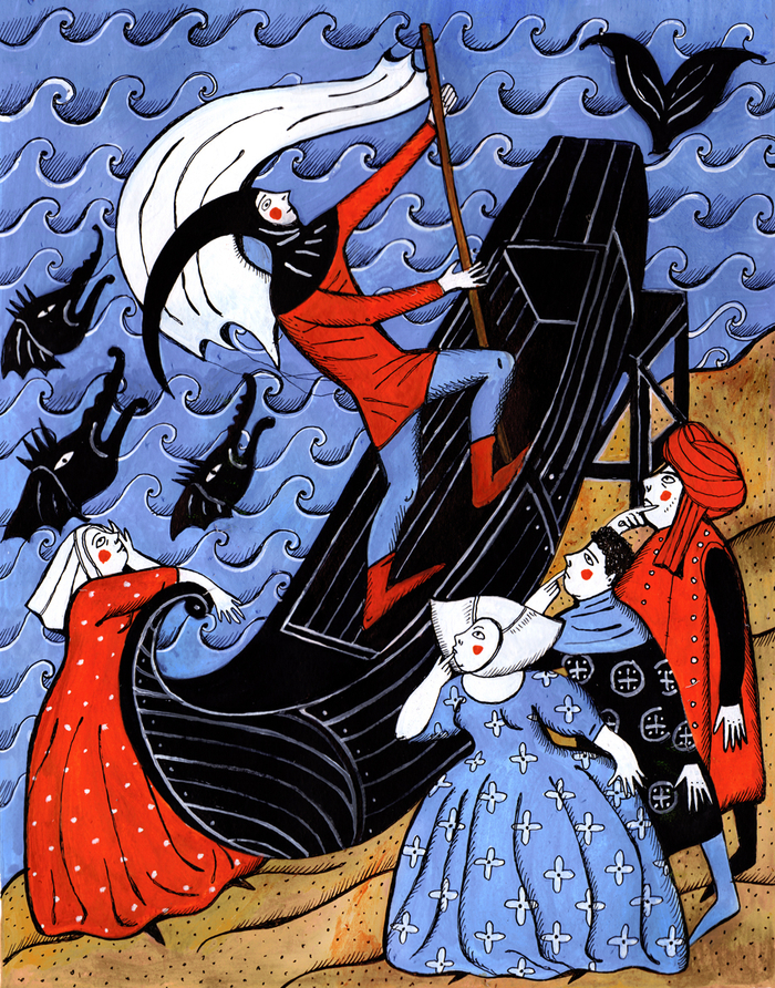 ганс и корабль. иллюстрация 