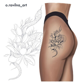 Тату. Визуализация тату. Создание мокапа. Создание тату.