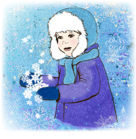 Мальчик и снежинки