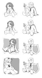 Скетчи значка для компьютерной игры.