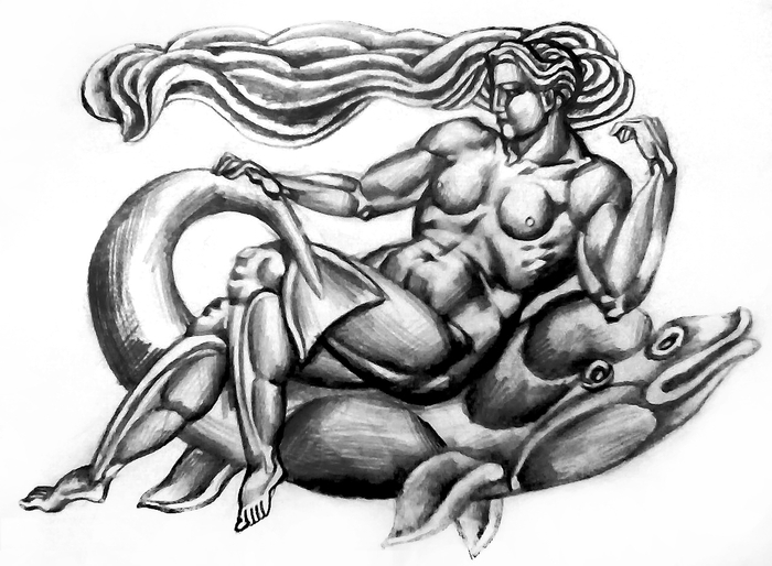 36. "Океанида", бумага, карандаш. 2017 г. 