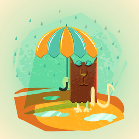 Cat and umbrella