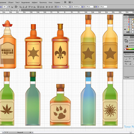 Бутылки. Элементы для игры "Angry Alamo". Вектор