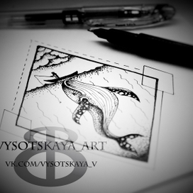 Эскиз тату кит дотворк