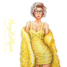 фешн скетч маркерами