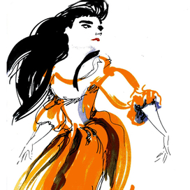 Девушка на ветру, скетч