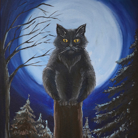 Кот-Баюн,х/м, 2025 г.