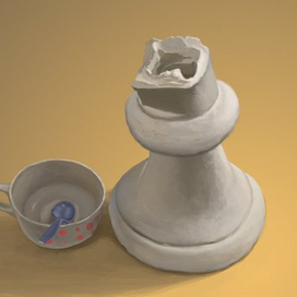 Практикуемся! Кружка и кусок гипса.