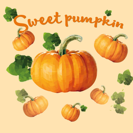 Тыквы в стиле Low Poly