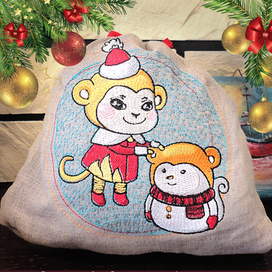 Подарочный мешок с вышивкой