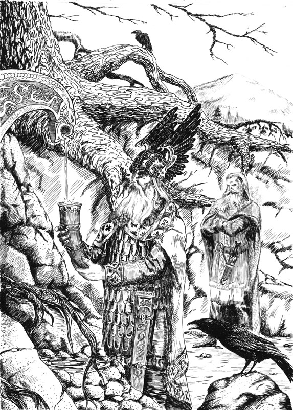 Один пьёт из источника Мимира