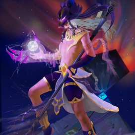 Сплэш арт Сайно из Геншин Импакт