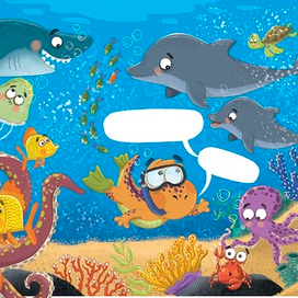 Иллюстрация к книге Olivia Haas "Opposites with a Dinosaur"