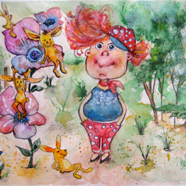 Солнечные зайцы и Весна. Открытка