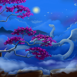 пейзаж облака со зменей