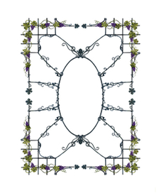 эскиз потолочной решетки с виноградом