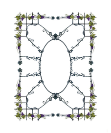 эскиз потолочной решетки с виноградом