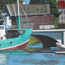 Гданьск. Мост. 2015. т.б., пастель, 50х65