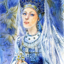 Девушка с ромашками