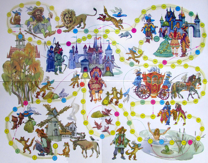 Шарль Перро. КОТ В САПОГАХ. Игровое поле. Изд. "Малыш"