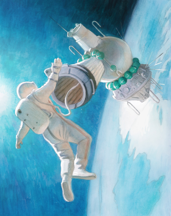 Леонов в открытом космосе