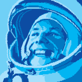 Портрет Юрия Гагарина для годового отчета ФРИИ