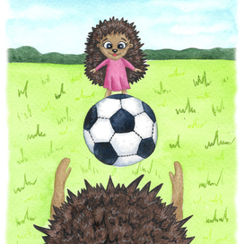 Ежики и мяч