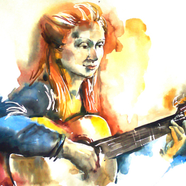 девушка с гитарой