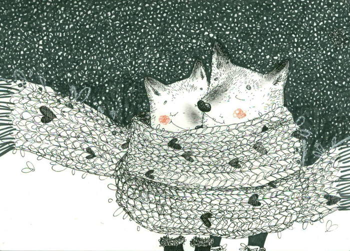 зимние лисы