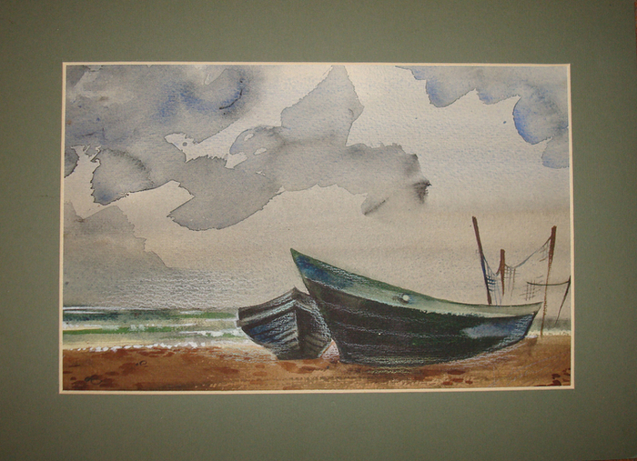 две лодки.  Каспий.