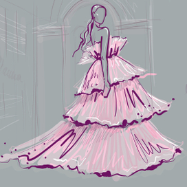 Розовое платье