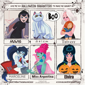 Six Fanarts: Halloween characters 