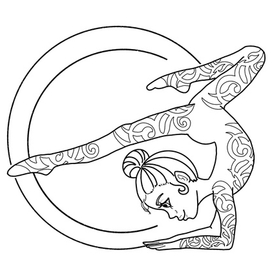 Гимнастка, раскраска