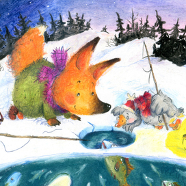 "Гусик и Лисонька". Иллюстрация на конкурс от издательства "Лимонад"