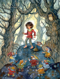 Астрид Линдгрен "Рони ,дочь разбойника" тушь,перо,акварель 2014