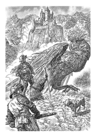 Дорога в сказку, Иллюстрация № 15 - Птица Стигул возле замка Салантан.