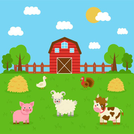 Фермерские животные в детском стиле