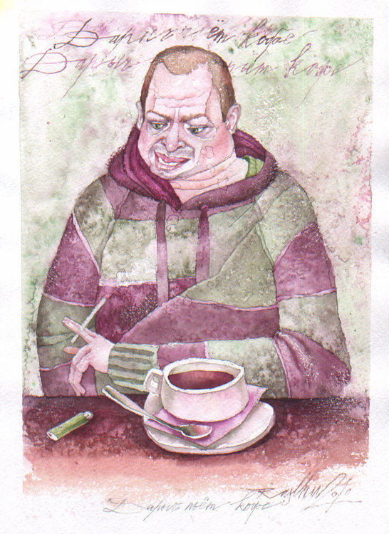 Дарыч пьет кофе