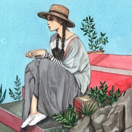 скетч акварелью