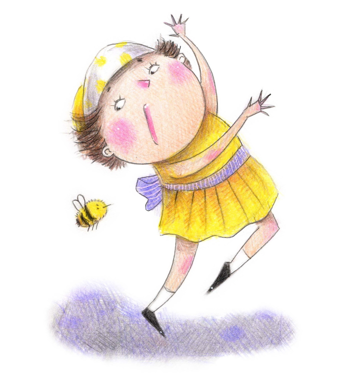 Испугалась пчелы