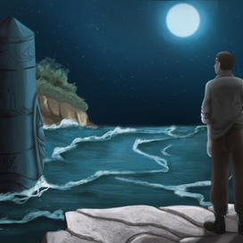 Иллюстрация к рассказу Лавкрафт - Дагон