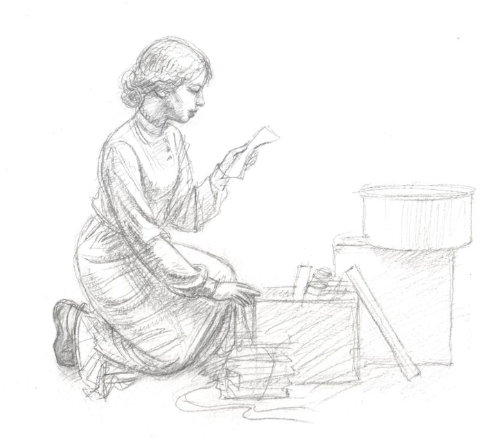 Иллюстрация к повести Луизы Мэй Олкотт "Маленькие женщины замужем"