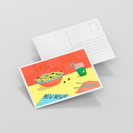 Почтовая открытка для кафе