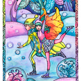 Фея и снежинки