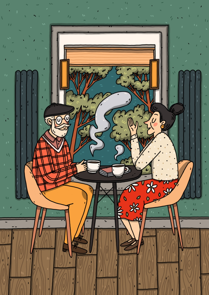 Открытка для кофейни